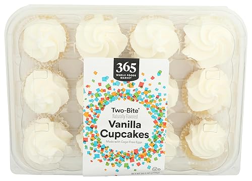 365 by Whole Foods Market, Two-Bite Vanilla Cupcakes, 10.5 oz, Frozen