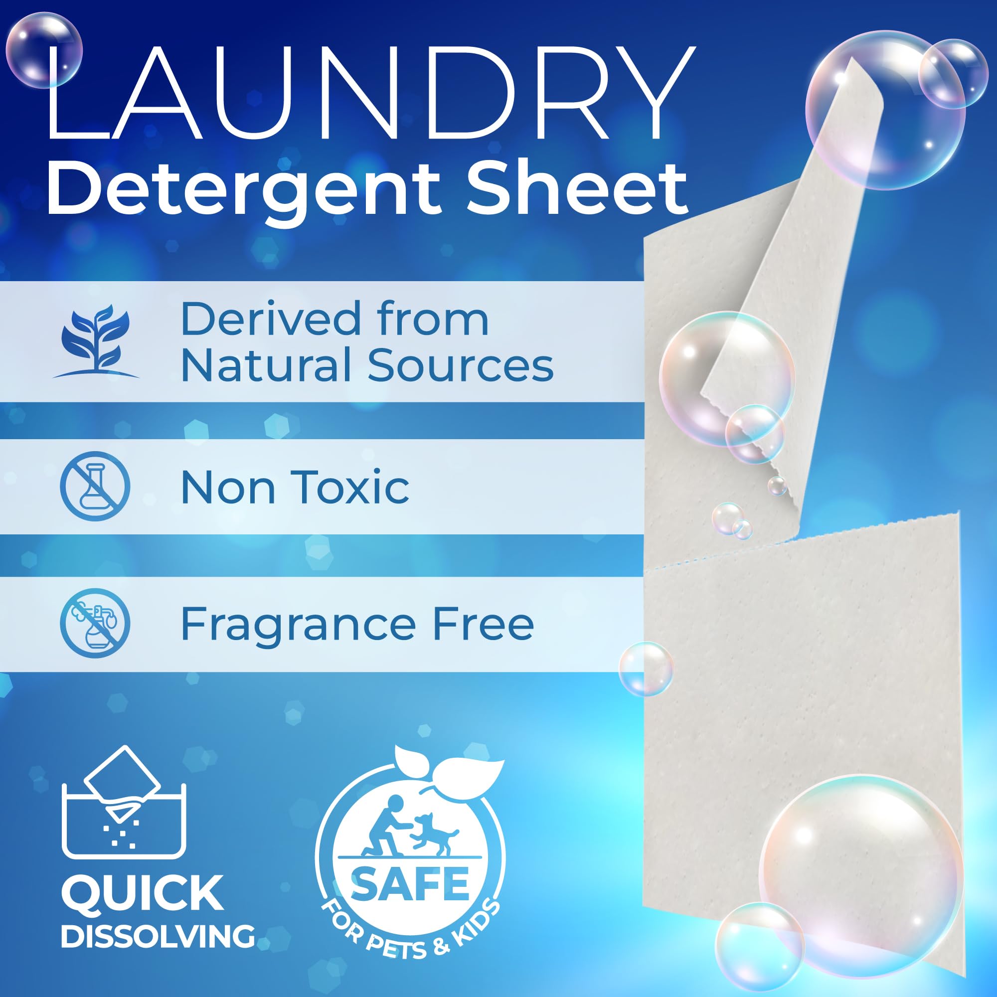 Gull Living Travel Laundry Detergent Sheets Unscented - 10 Loads - Dissolves Quickly, Removes Stains & Odors - For Home and Travel Laundry Sheets