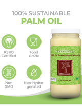 100% Sustainable Palm Oil | RSPO Certified |Food Grade | Not Hydrogenated | For cooking, baking and soap making -14 Fl Oz