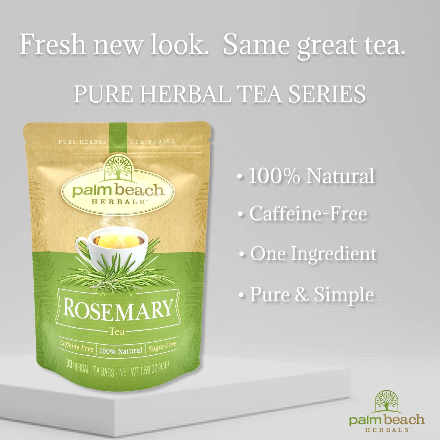 Palm Beach Medicinal Herbs - Rosemary Tea - Pure Herbal Tea Series, 30ct