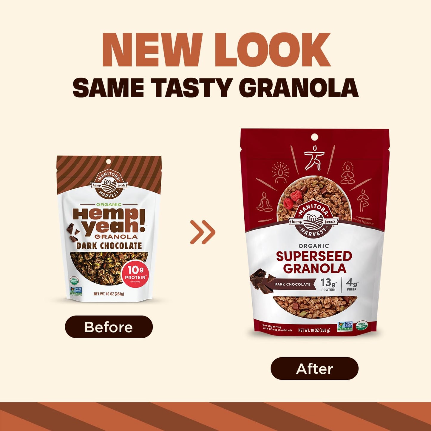 Manitoba Harvest Hemp Yeah Superseed Granola, Dark Chocolate - 10oz - 11g Protein, 4g Fiber, 3.5g Omega 3 & 6 per 60g serving - With Hemp & Pumpkin