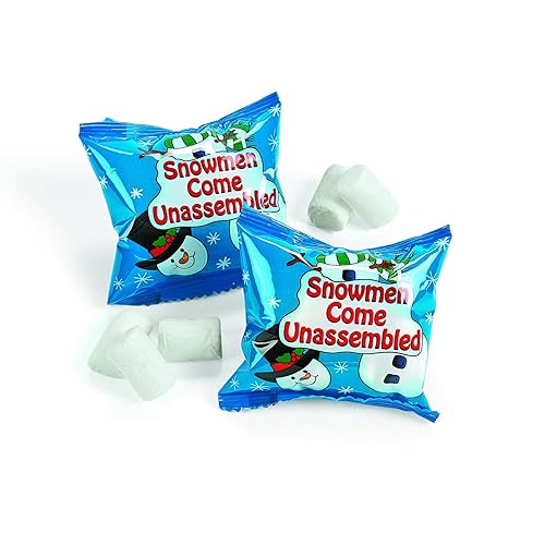 Fun Express Mini Marshmallows for Hot Chocolate - 54 Individual Packets Vanilla Marshmallow Candy | Hot Cocoa Bar Supplies & Toppings for Christmas