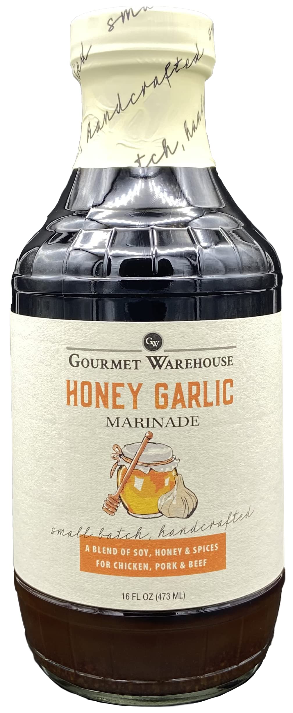 Gourmet Warehouse Small Batch Honey Garlic Marinade Made With Natural Ingredients No HFCS 16 Oz (Pack of 1)