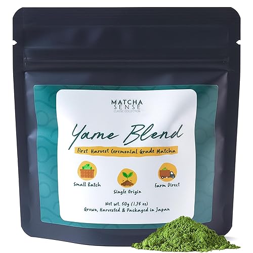 Matcha Sense - Japanese Ceremonial Grade Matcha Powder - Yame First Harvest, Single Origin Fukuoka Japan - Lattes, Iced Drinks - Vegan and Keto