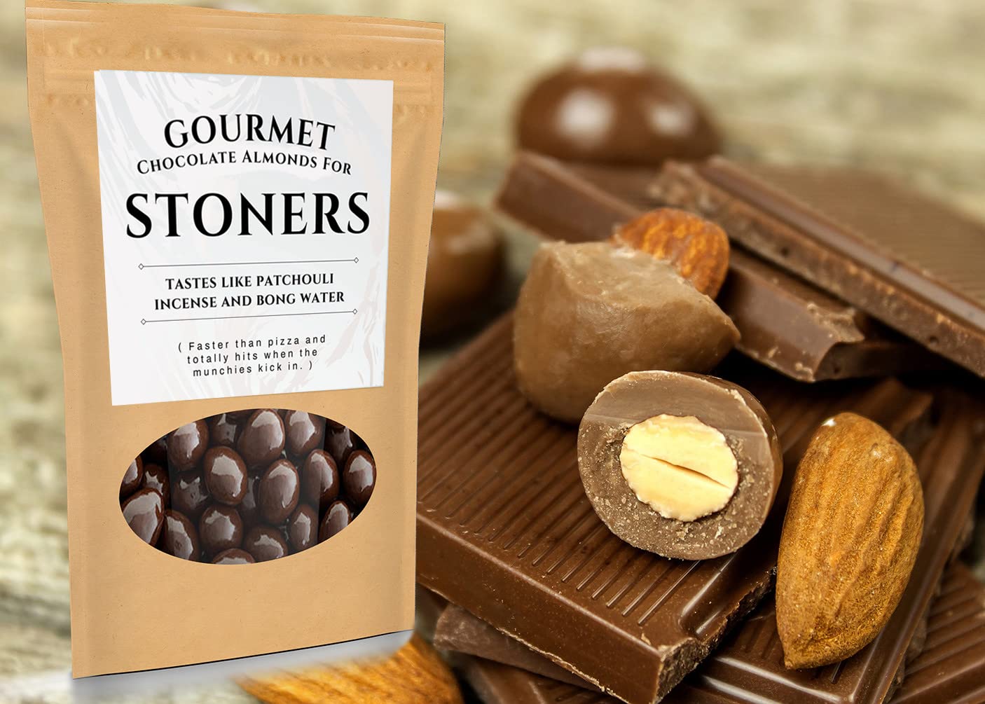 Stoners Chocolate Almonds - Funny Gift Ideas for Buds Who Enjoy Bud - Pot Lover Gift Ideas - Joke Products About Smoking Dope - Crazy Gag Gifts