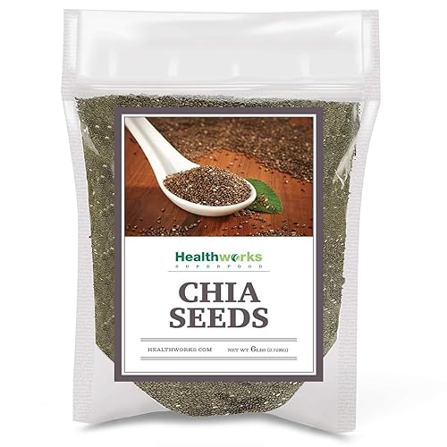 Healthworks Superfoods Raw Chia Seeds - 96 Oz / 6 Lbs - Premium & All-Natural - Contains Omega 3, Fiber & Protein - Great with Shakes, Smoothies