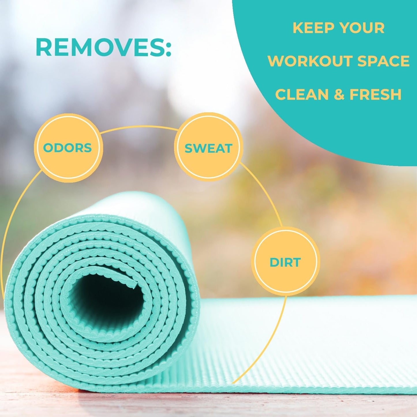 SwaytAway Fitness Mat Cleaner Concentrate - 32oz/Make 4 Gal - No-Slip No-Residue Fresh Mint Essential Oil Formula - USA Made Aromatherapy Yoga Mat