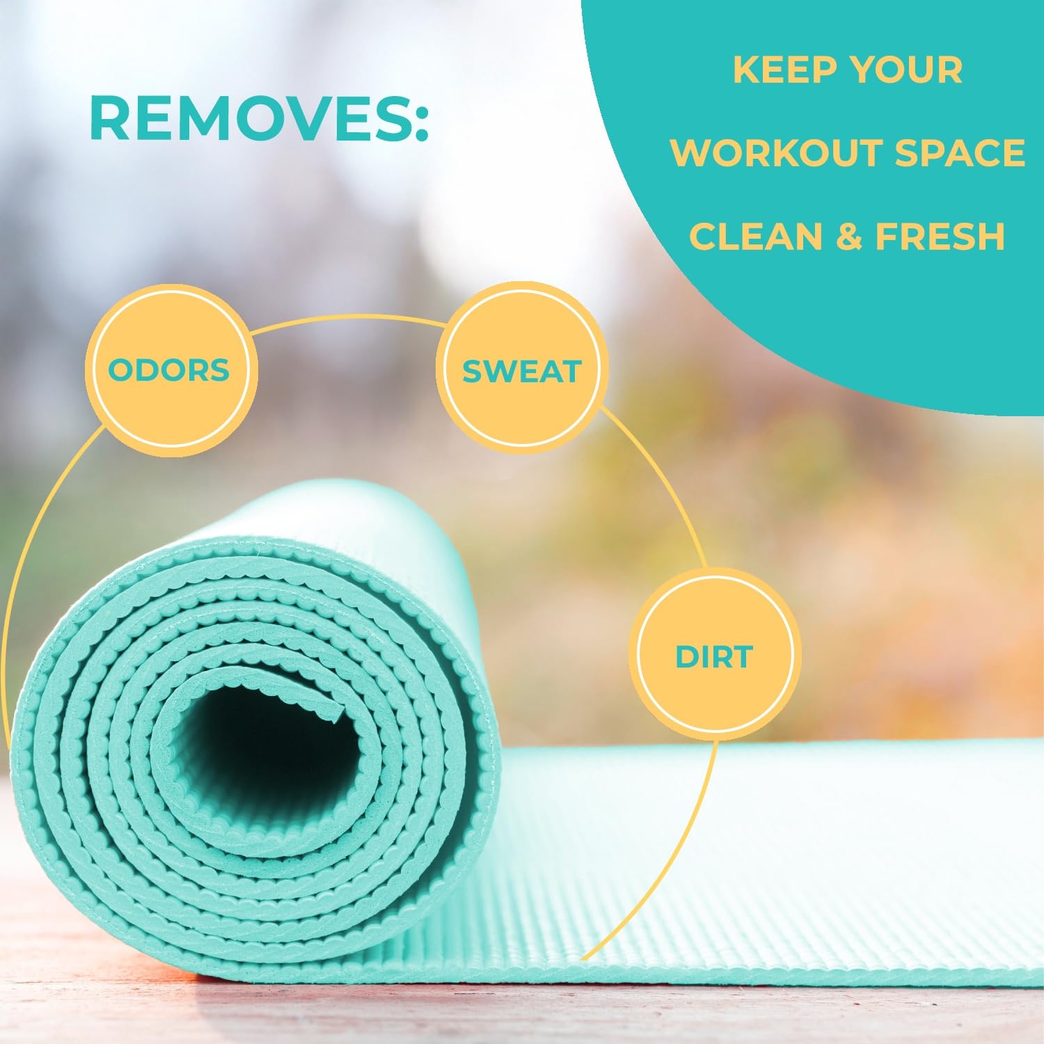 SwaytAway Fitness Mat Cleaner Concentrate - 32oz/Make 4 Gal - No-Slip No-Residue Fresh Mint Essential Oil Formula - USA Made Aromatherapy Yoga Mat