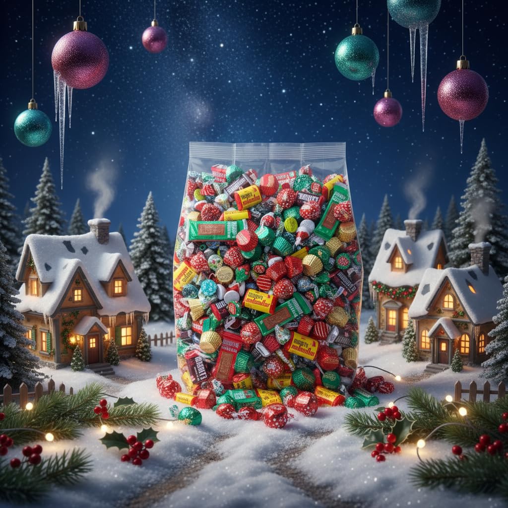Christmas Assorted Chocolate Candy Variety Pack - 2lb Bulk Christmas Candy Individually Wrapped - Holiday Candy for Stocking Stuffers, Christmas Party
