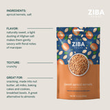 Ziba Foods Sweet Apricot Kernels | 5.3 oz | Non-GMO & Vegan Dried Apricot Seeds Whole 30 Friendly & Keto, Paleo, Dry Roasted Superseed | Wild Grown
