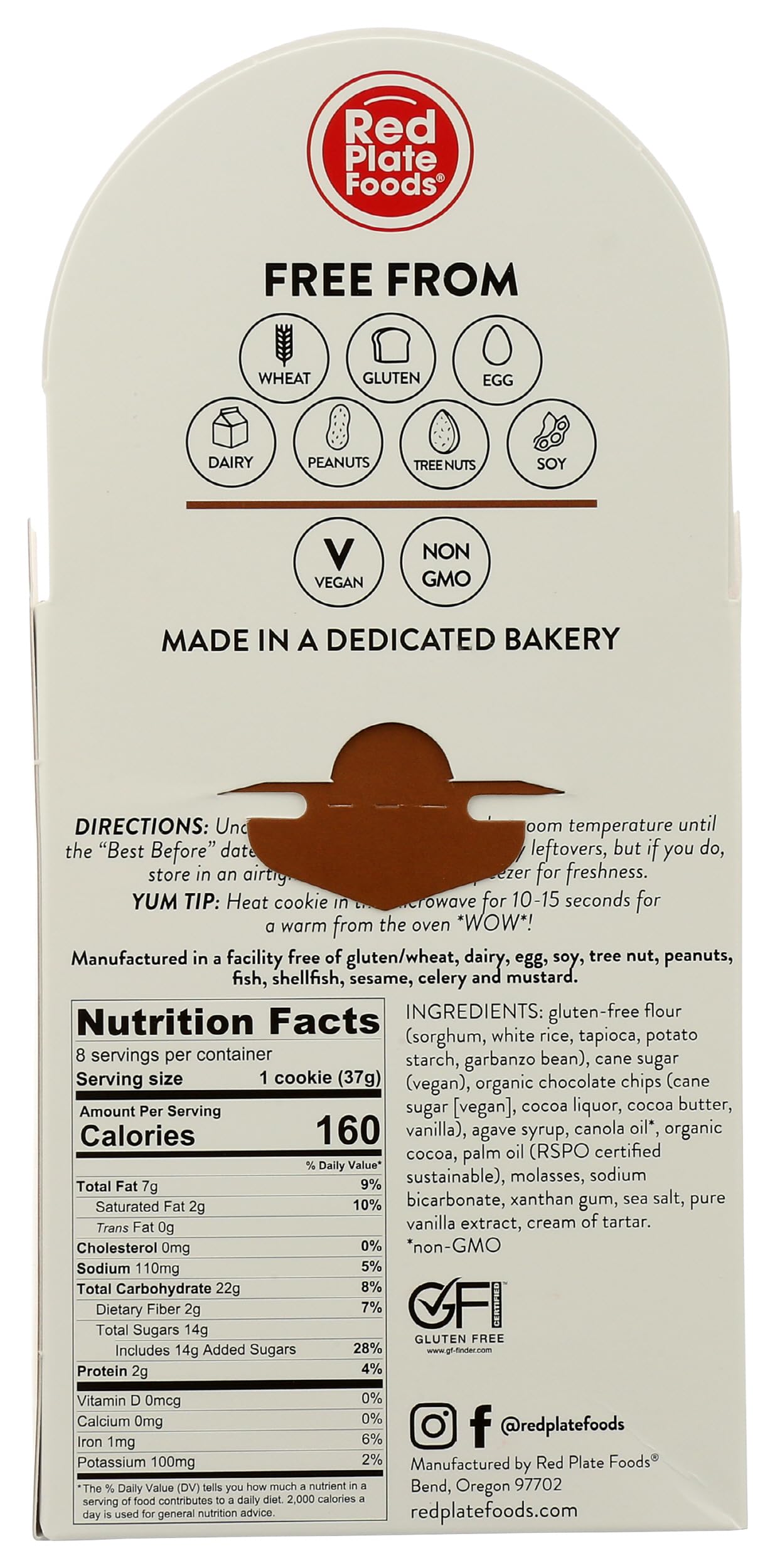 Red Plate Foods, Cookies Double Chocolate, 10.5 Ounce