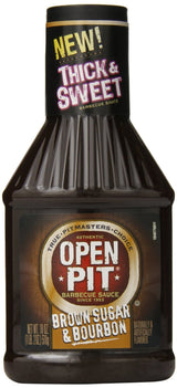 Open Pit Thick and Sweet Brown Sugar and Bourbon BBQ Sauce, 18 Ounce (Pack of 4)