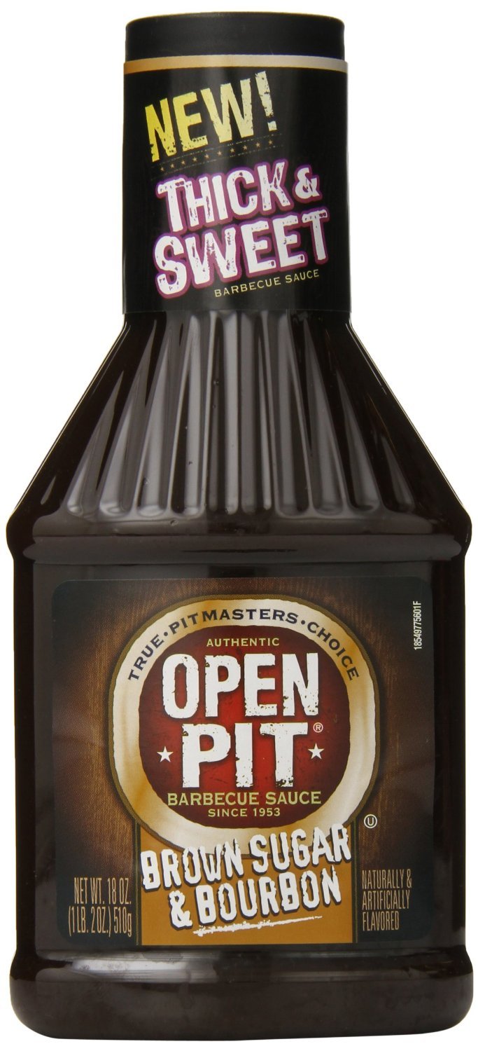 Open Pit Thick and Sweet Brown Sugar and Bourbon BBQ Sauce, 18 Ounce (Pack of 4)