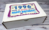 1996 Retro Childhood Candy Gift Basket Box Assortment for 30th Birthday Man or Woman Jr