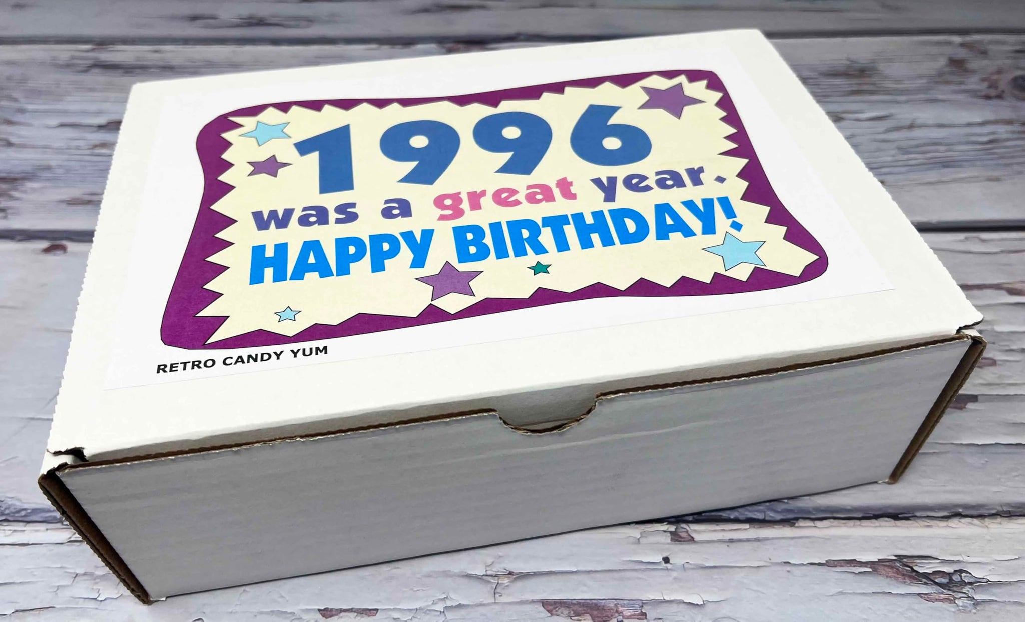 1996 Retro Childhood Candy Gift Basket Box Assortment for 30th Birthday Man or Woman Jr