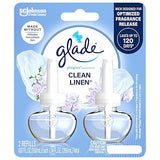 Glade PlugIns Refills Air Freshener, Scented and Essential Oils for Home and Bathroom, Clean Linen, 1.34 Fl Oz, 2 Count