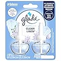 Glade PlugIns Refills Air Freshener, Scented and Essential Oils for Home and Bathroom, Clean Linen, 1.34 Fl Oz, 2 Count