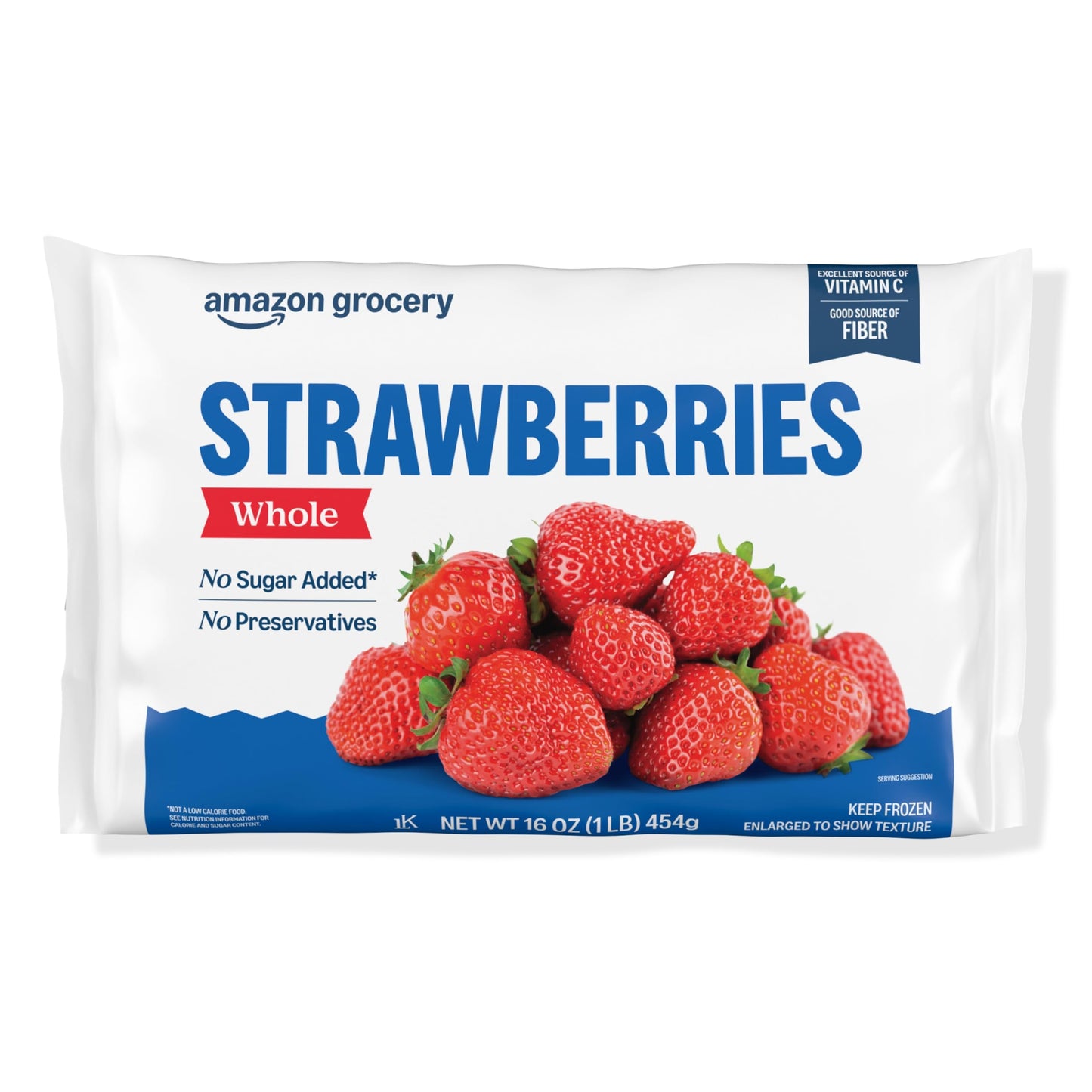 Amazon Grocery, Whole Strawberries, 16 oz, Frozen (Previously Happy Belly, Packaging May Vary)