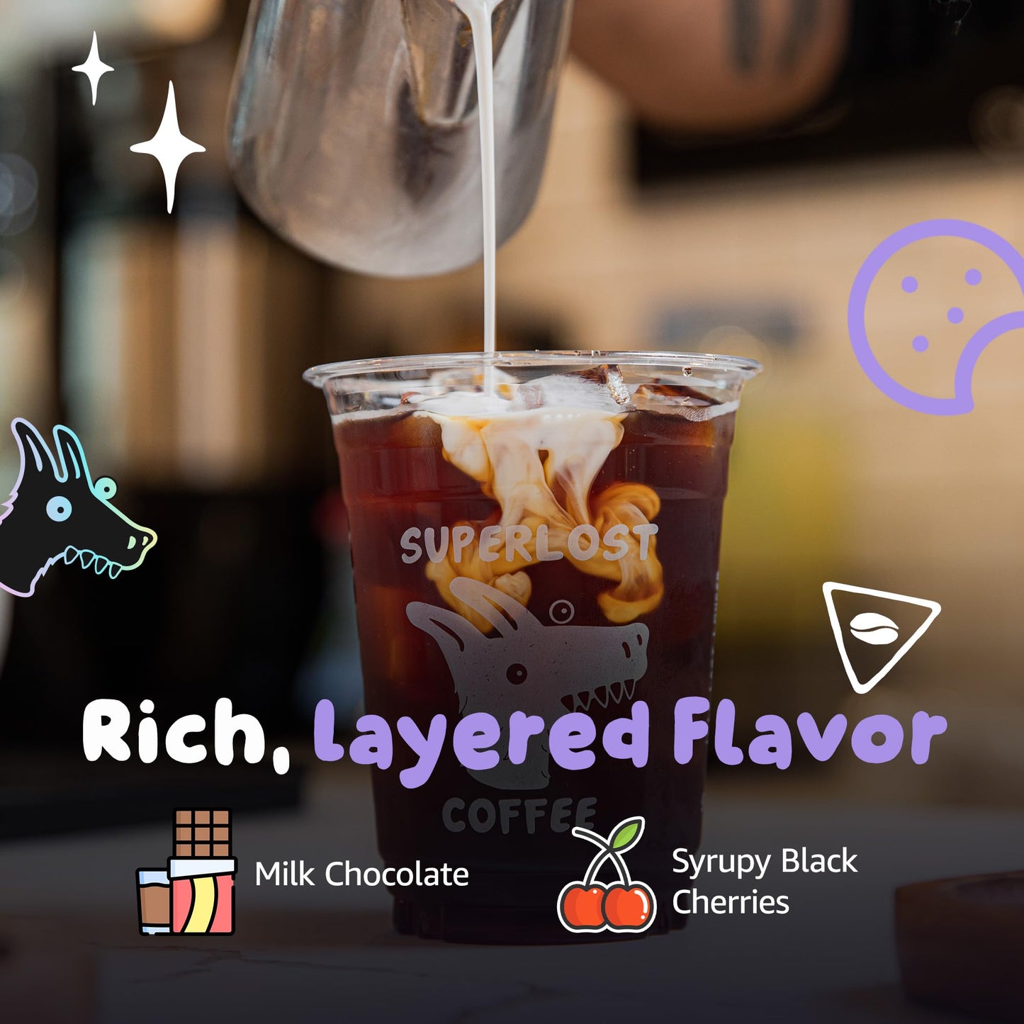 Superlost Coffee Concentrate Instant Coffee Freeze Dried 16 Servings 100mg Caffeine Per Shot Cold Brew Concentrate for Hot or Iced Coffee Instant