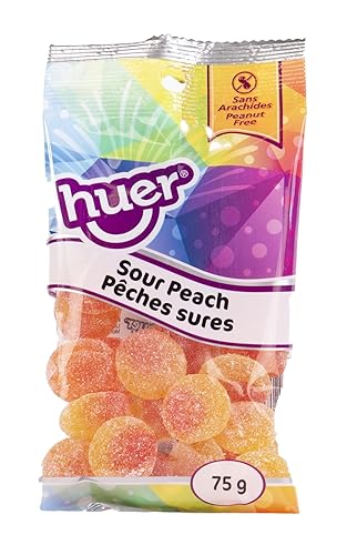 Huer Sour Peach Gummy Candy, 75g/2.6 oz