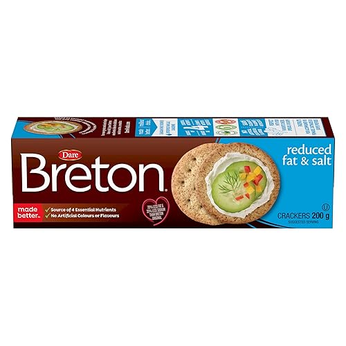 Breton Reduced Fat & Salt - Crackers with 70% Less Fat and 35% Less Sodium than Breton Original 200g