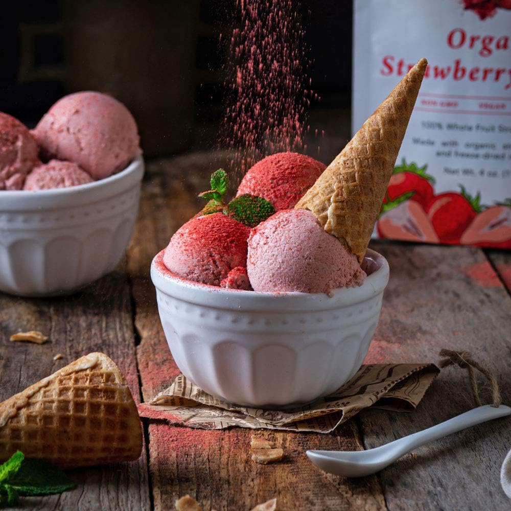 Ancient Choice - Strawberry Powder (4 ounces) | USDA Organic | Freeze Dried | Non-GMO | Milk | Baking | Hiking | Vegan Superfood | Vegetarian |