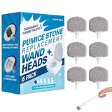 Impresa 6-Pack Pumice Stone Toilet Bowl Cleaner Refill Heads - Compatible with Clorox Toilet Wand Refills - Reusable Natural Stone Scrub Heads