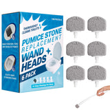 Impresa 6-Pack Pumice Stone Toilet Bowl Cleaner Refill Heads - Compatible with Clorox Toilet Wand Refills - Reusable Natural Stone Scrub Heads