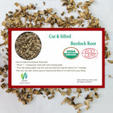 Cut & Sifted Organic Burdock Root Tea Caffeine Free 5 Ounces - Herbal Ingredient Dried Arctium lappa Tea 142G