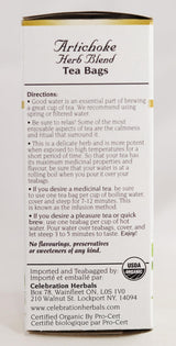 Celebration HERBALS Artichoke Blend Organic 24 Bag, 0.02 Pound