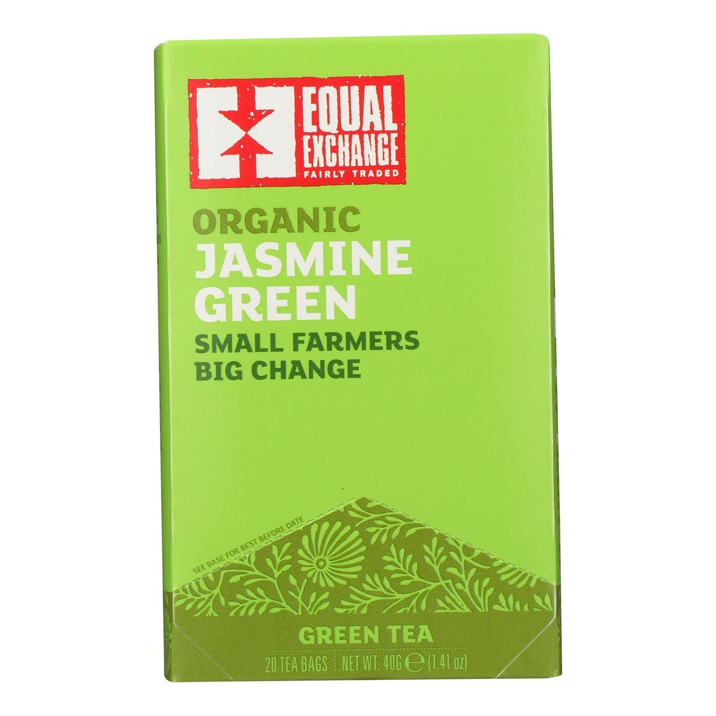 Equal Exchange Jasmine Green Tea Organic 20 Bags (Case of 6)