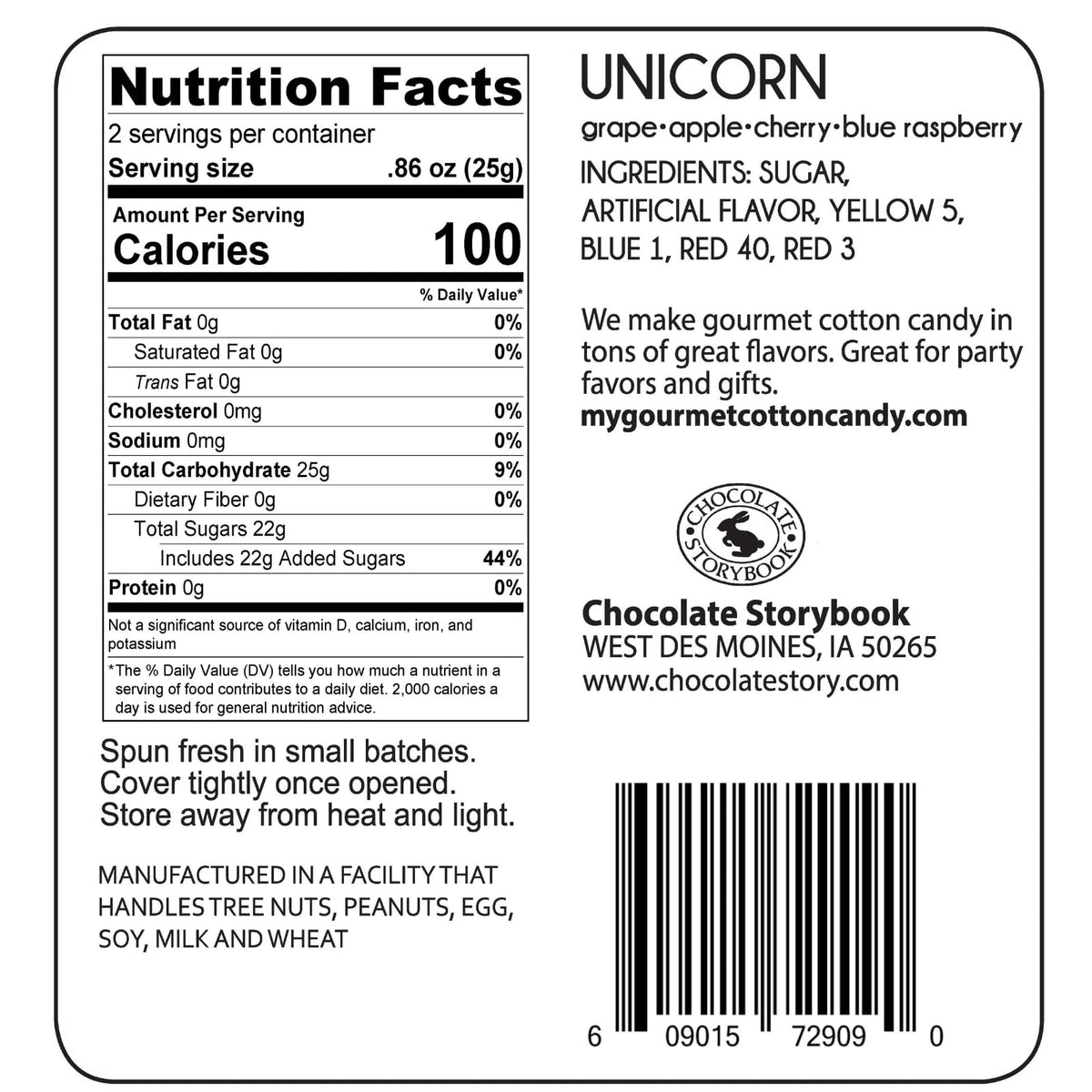 Unicorn Tails Gourmet Flavored Cotton Candy (12 Pack) - Unique Idea for Holidays, Birthdays, Gag Gifts, Party Favors…