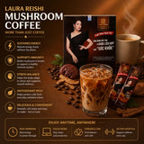 Laura Coffee Instant 3-in-1 Vietnamese Strong Coffee Mix with Cordyceps, Ganoderma, Reishi Mushroom - 10 Sachets