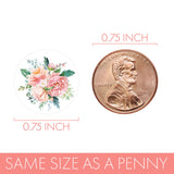 Baby in Bloom Party Favor Stickers, Pink Floral Baby Shower Chocolate Kisses Candy Labels - 180 Count