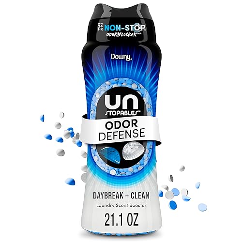Downy Unstopables Fusions Odor Defense In-Wash Laundry Scent Booster Beads, Daybreak + Clean Scent, 21.1 OZ, 2-in-1 Laundry Beads for Odor Defense