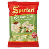 Sperlari Torrone Traditional Italian Candy - Gourmet Soft Nougat With Crunchy Sliced Almonds & Honey - Travel Size Imported European Bagged Candy