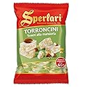 Sperlari Torrone Traditional Italian Candy - Gourmet Soft Nougat With Crunchy Sliced Almonds & Honey - Travel Size Imported European Bagged Candy