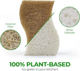Graham & Ash Co 6 Pack Biodegradable Natural Sponges - with Coconut Scrubber for Kitchen, Surfaces, Non Abrasive