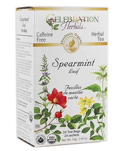 CELEBRATION HERBALS Spearmint Leaf Tea Organic 24 Bag, 0.02 Pound