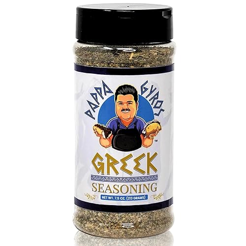 Pappa Gyros All Purpose Greek Seasoning Blend No MSG | Large Shaker 7.5 Oz | Authentic Mediterranean Spices | All Natural Savory Herb & Spice Mix |