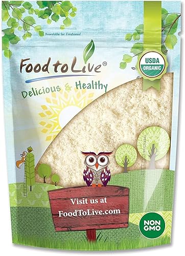 Food to Live Organic Almond Flour, 1 Pound - Extra Fine Blanched Prime Meal, Non-GMO, Low Carb, Culinary Grade, Kosher, Keto, Paleo and Vegan Super