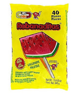 Vero Rebanaditas Paletas Sabor Sandia Hard Candy Chili Covered Lollipops 40 pcs