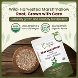 Organic Way Marshmallow Root | Herbal Tea (Althaea officinalis) Cut & Sifted - European Wild-Harvest | Organic & Kosher Certified | Non GMO & USDA