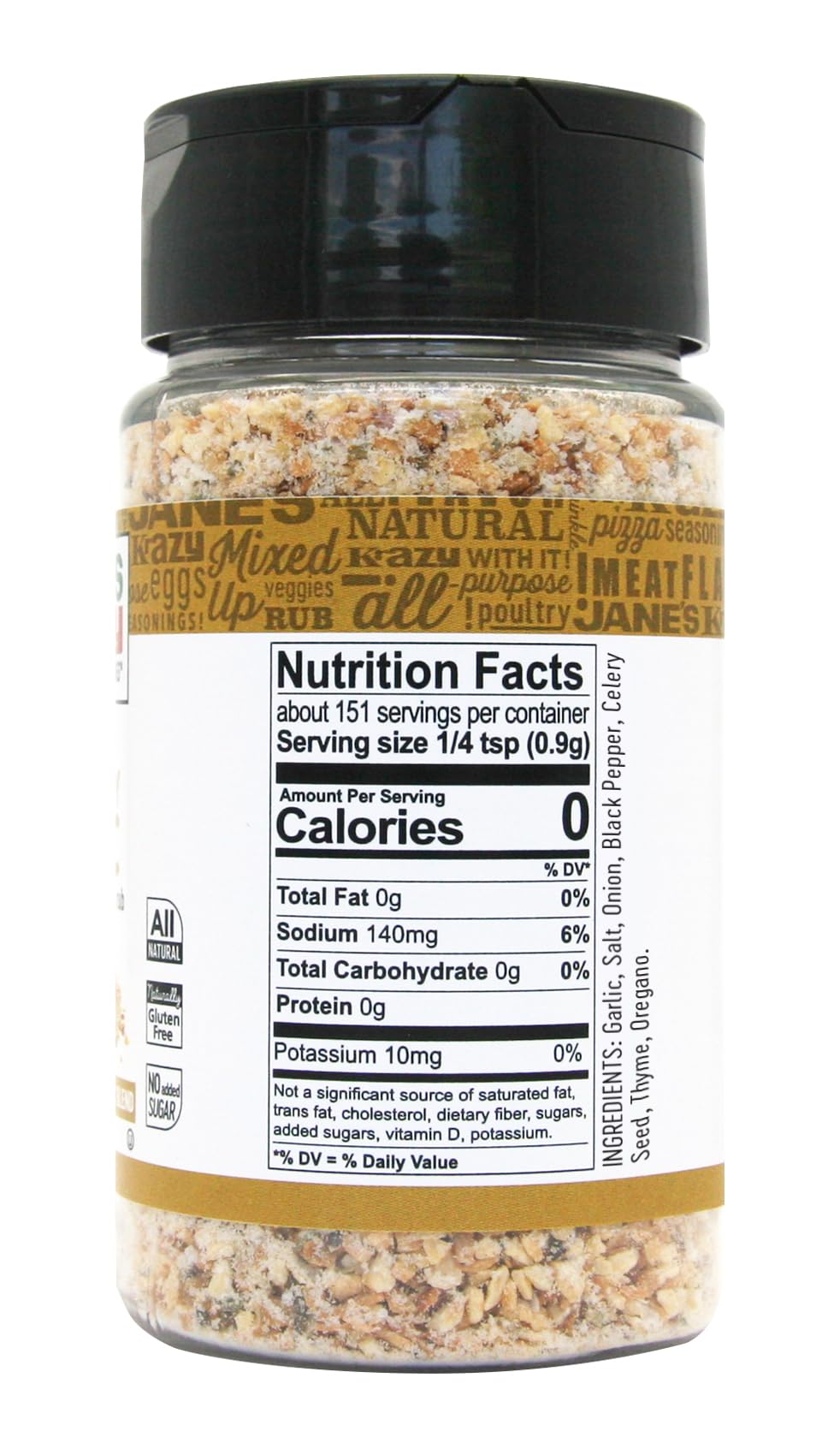 Jane's Krazy Chunky Mixed-Up Garlic Seasoning, 4.75 Ounce