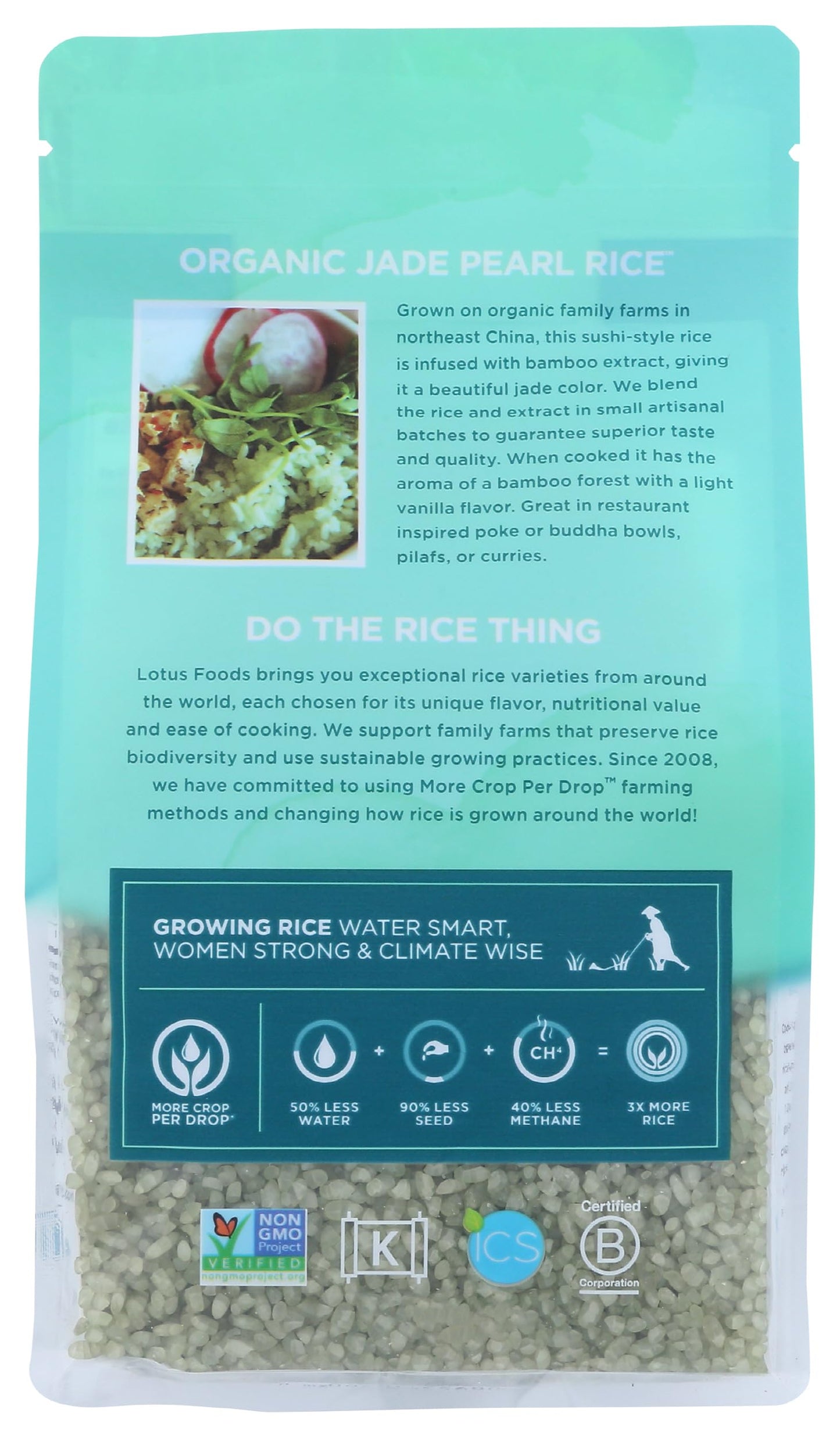 Lotus Foods Organic Jade Pearl Rice, 15 Ounce (packaging may vary)
