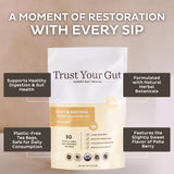 Trust Your Gut Organic Root & Restore Herbal Caffeine-Free Tea, Liver Cleansing Tea Blend with Burdock Root, Chamomile, Dandelion, Licorice for Gut
