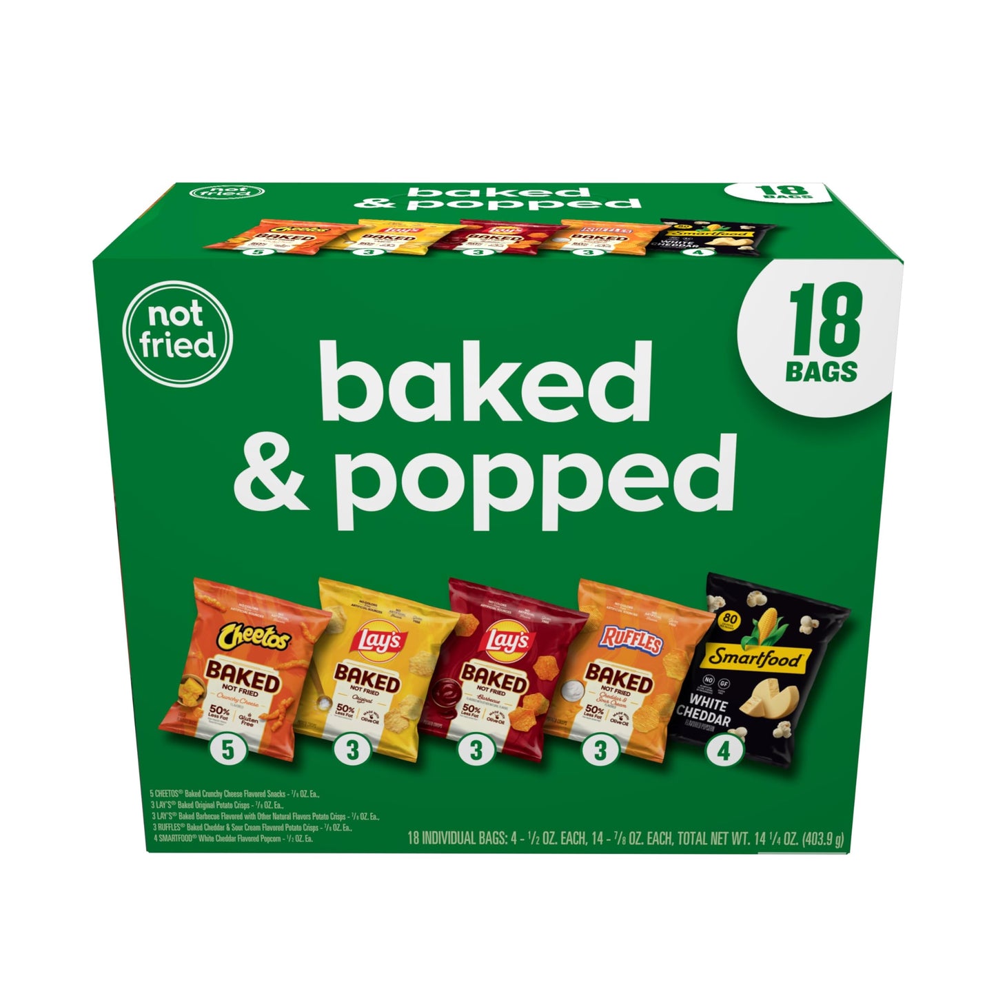 Frito-Lay Baked & Popped Mix Variety Pack, (18 Pack)