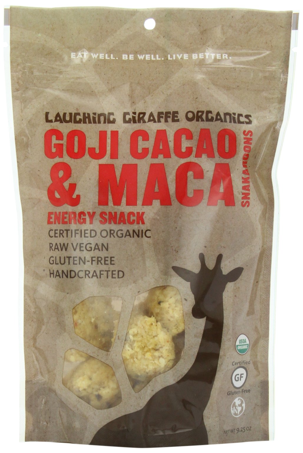 Laughing Giraffe Goji Cacao And Maca Snakaroon, 9.2500-Ounce