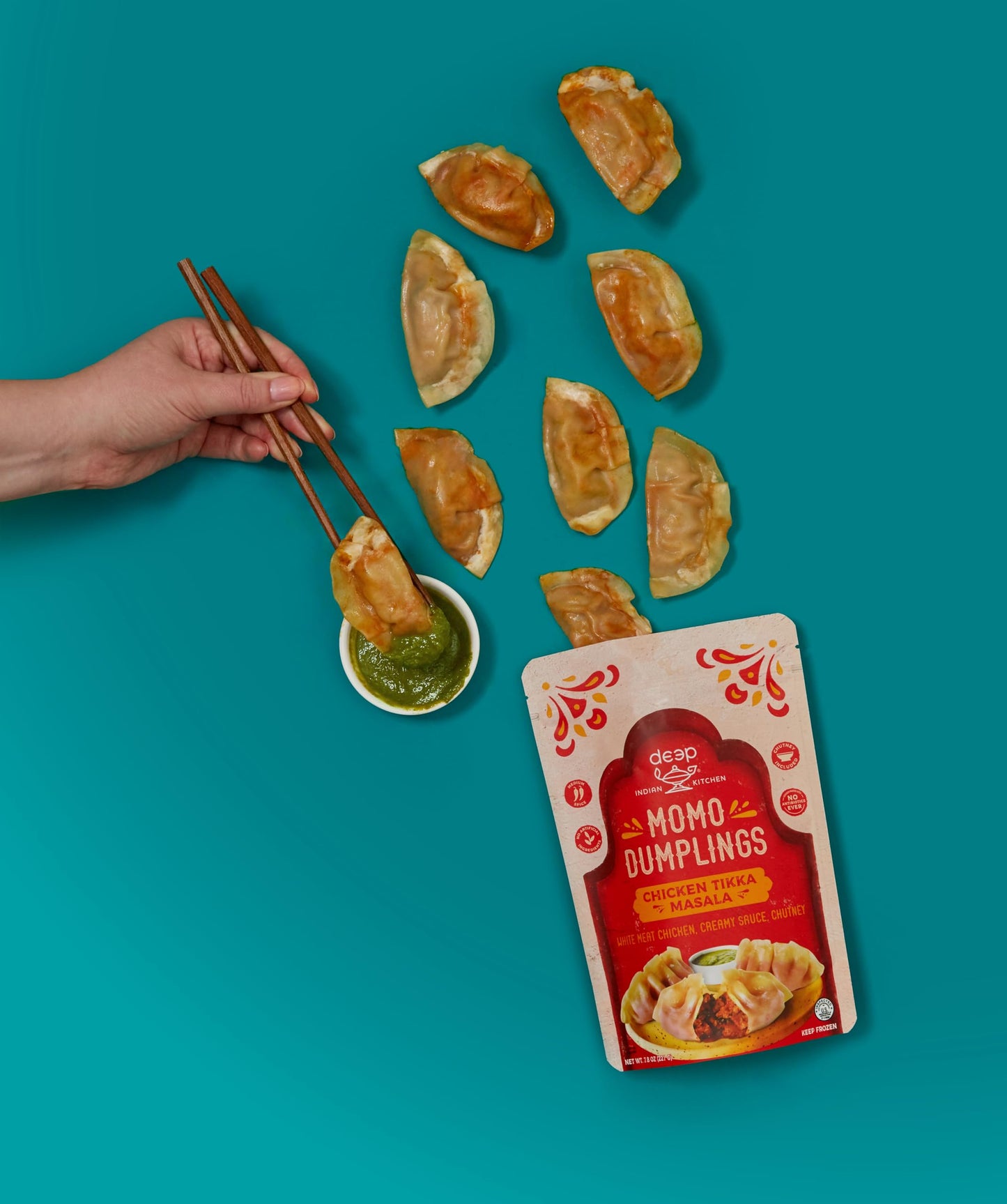 Deep Indian Kitchen, Momo Dumpling Chicken Tikka Masala, 7.8 Ounce