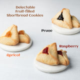Hamentaschen Cookies Individually Wrapped [12 Count] Filled with Apricot, Prune & Raspberry Jam | Purim Gift Basket | Mishloach Manot for Mom, Dad